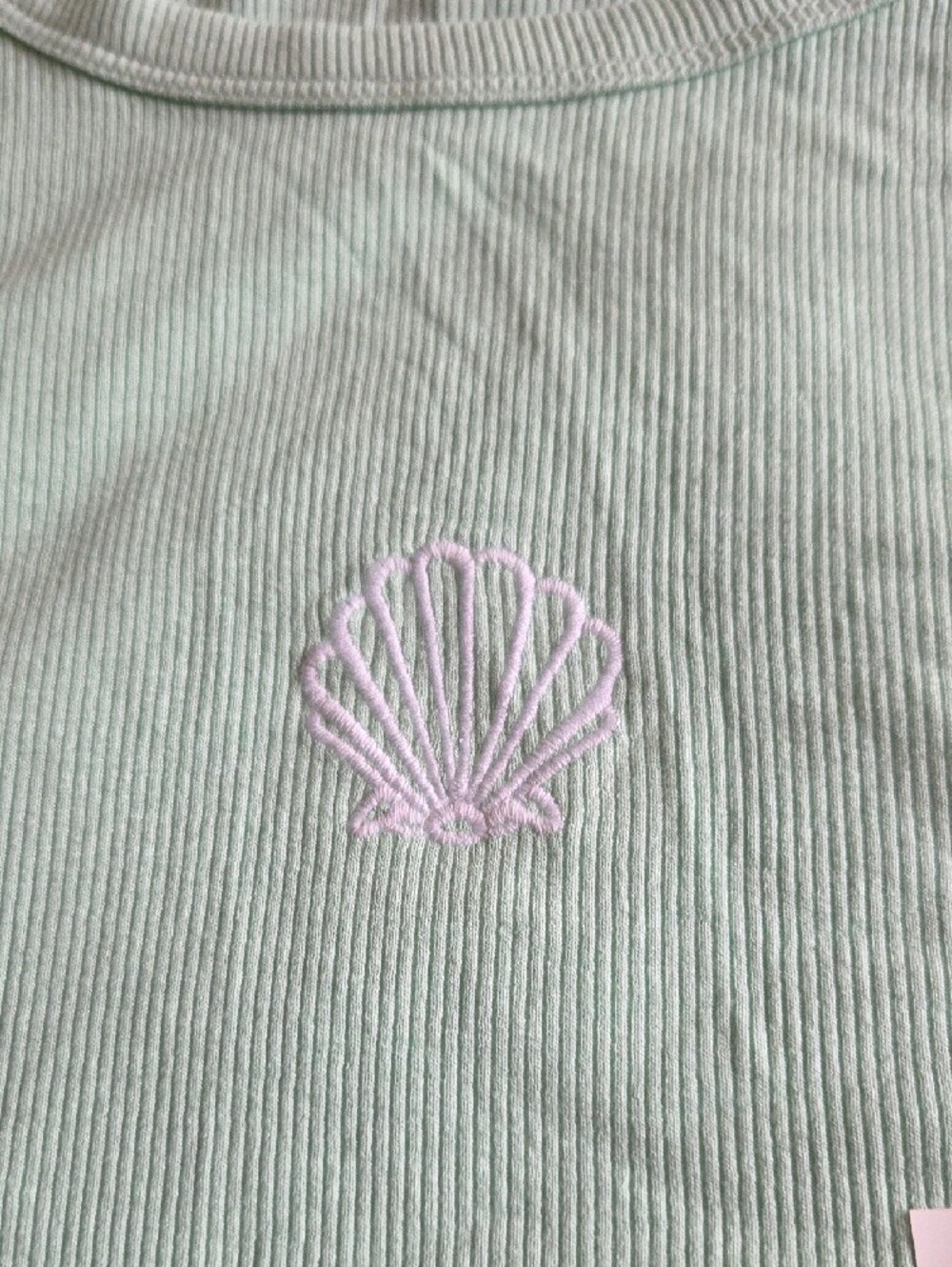 Xhilaration NWT Mint Green Ribbed Shell-Embroidered Tank - Picture 4 of 5